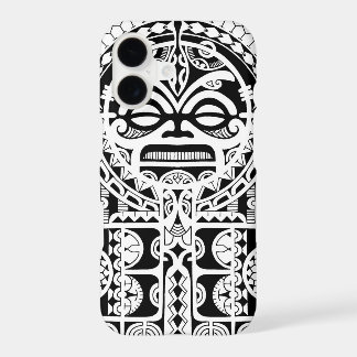 Diseño tribal polinesio del tatuaje con la máscara