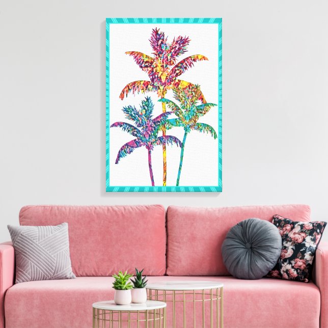 Diseño tropical de palmeras de arte pop audaz (Insitu (Sala de estar))