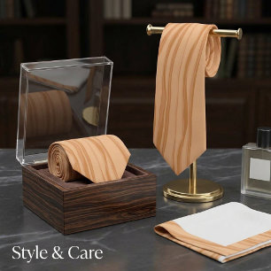 Diseño único de corbata inspirado en madera natura