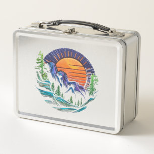 Diseño único de la caja de almuerzo metalizado