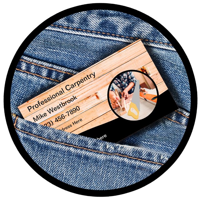 Diseño único de tarjetas de visita de carpintero d (Subido por el creador)