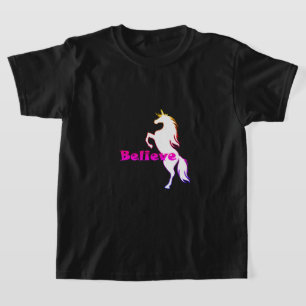 Diseño Unicorn Believe - Camiseta Básica para Niña