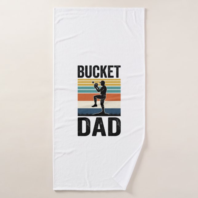 Diseño vectorial Bucket Dad Retro Baseball Padre_1 (Toalla de baño)