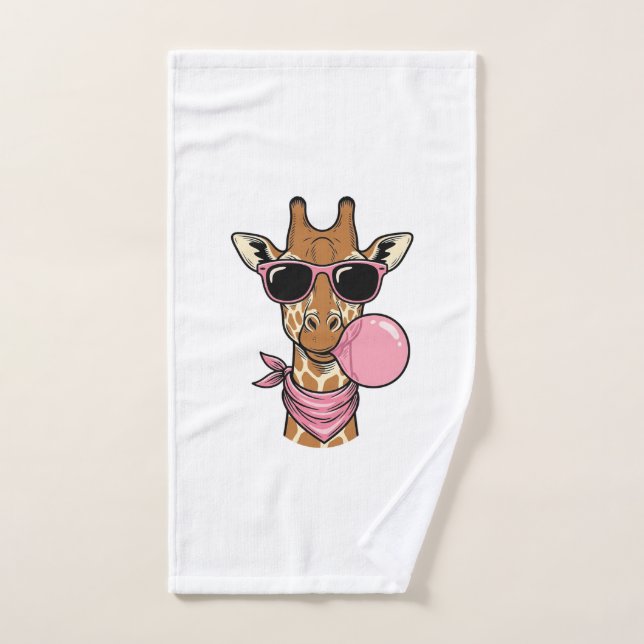 Diseño Vectorial de Chicle de Jirafa con Grabado A (Toalla de mano)
