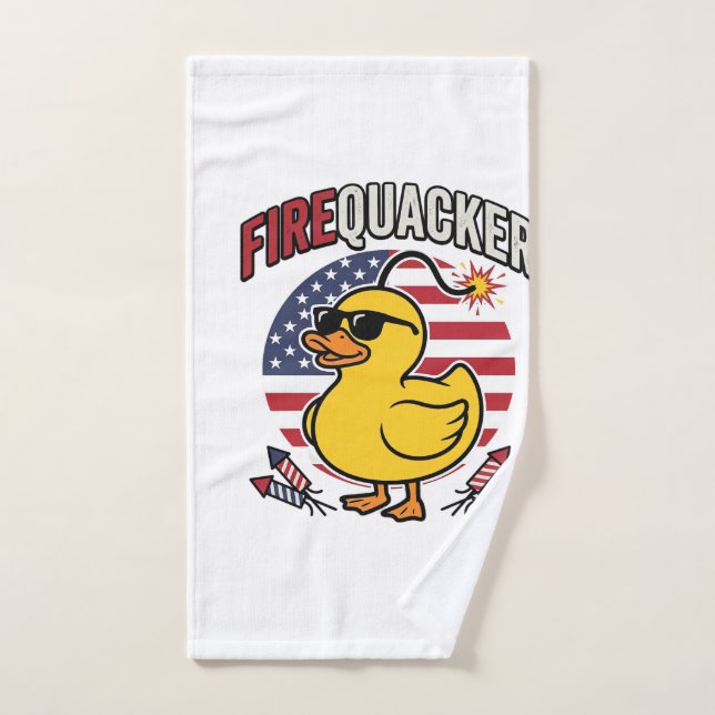 Diseño vectorial de fuegos artificiales de pato pa (Toalla de mano)