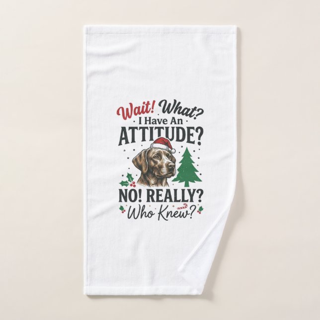 Diseño Vectorial de Navidad con Perro Divertido_1 (Toalla de mano)