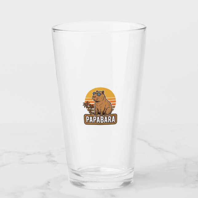 Diseño vectorial de papá capibara retro PAPABARA_1 (Anverso)