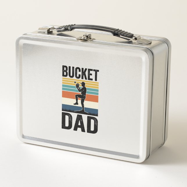 Diseño vectorial retro de béisbol Bucket Dad para  (Anverso)