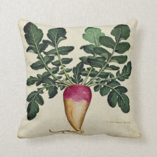 Diseño vegetal botánico de Radish - almohada de 