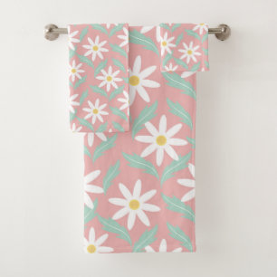 Diseño Verde azulado rosa del patrón de flor retro