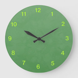 Diseño verde con reloj de pared de dígitos verdes
