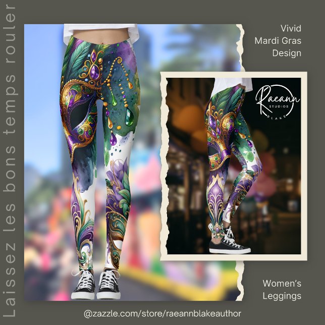 Diseño Vibrante de Mardi Gras para Leggings de Muj (Subido por el creador)