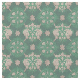 Diseño victoriano de tela verde e marfil