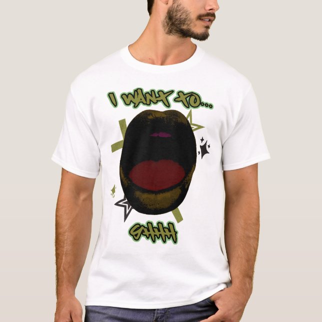 Diseño Y2K con boca - quiero... Camiseta (Anverso)