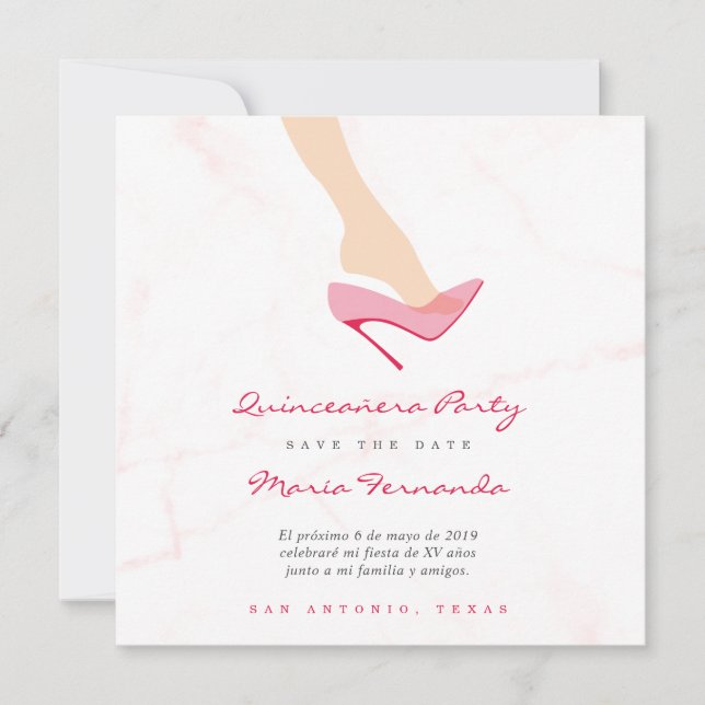 Diseño Zapato de Cristal para Fiesta Quinceañera (Anverso)