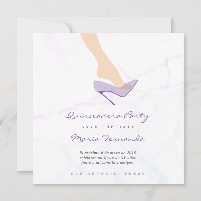 Diseño Zapato de Cristal para Fiesta Quinceañera (Anverso)