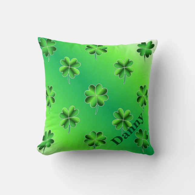 Diseños de almohadas decorativos Shamrock Irish St (Anverso)