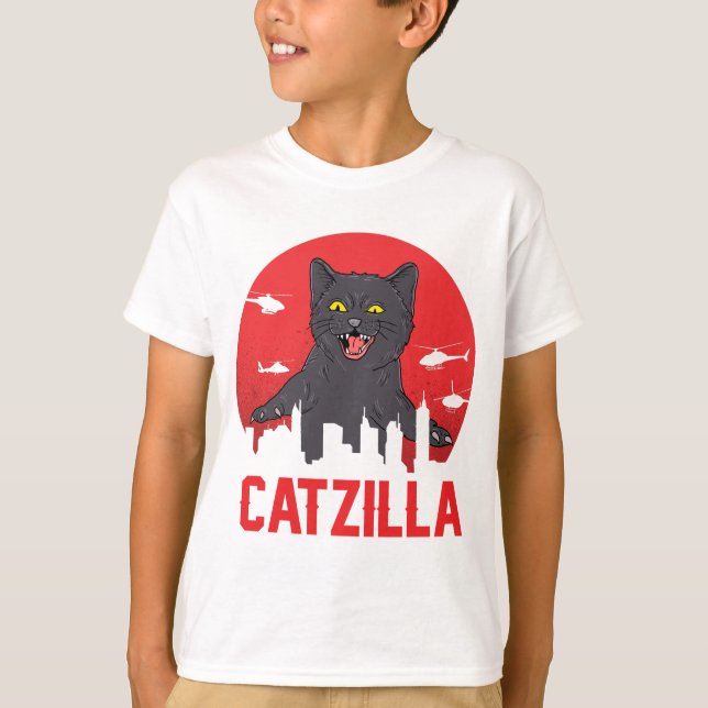 Diseños de camisetas con temas de Catzilla y Gato  (Anverso)