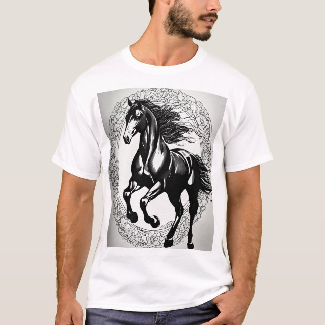 Diseños de camisetas de tatuaje de caballos audaz  (Anverso)