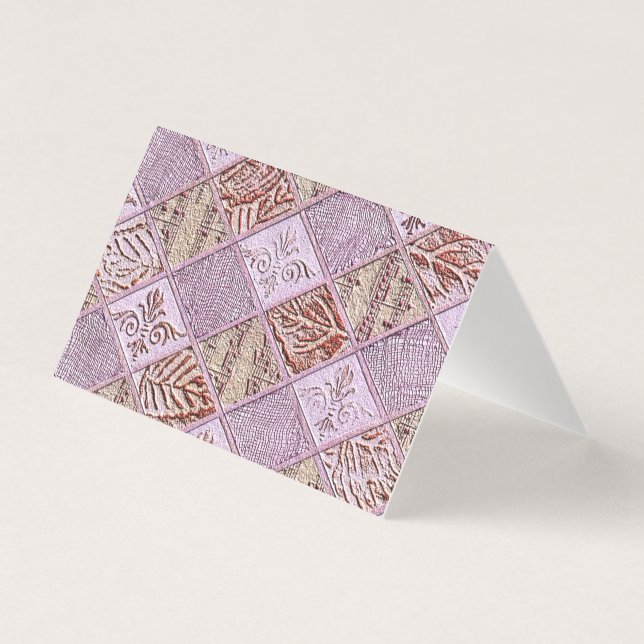 Diseños De Diamantes En Tarjeta Rosa (Anverso)