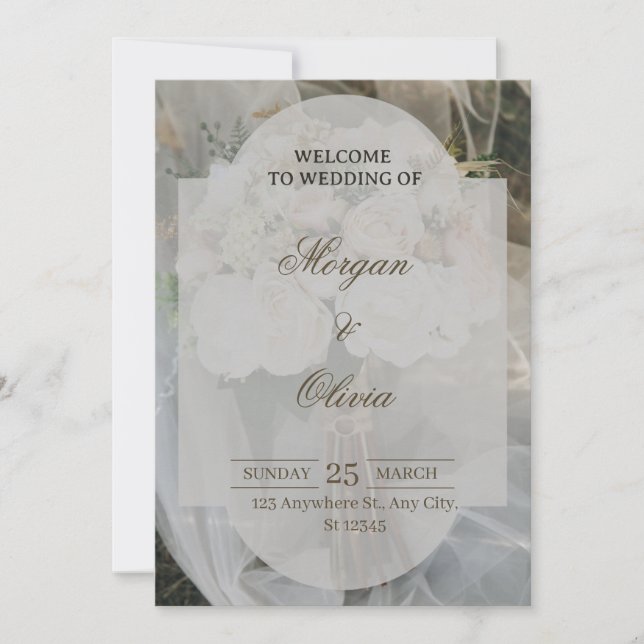 Diseños de invitación a la boda romántica (Anverso)