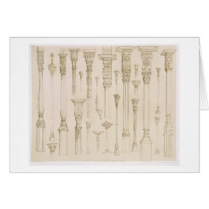 Diseños de madera persas y turcos de la columna,