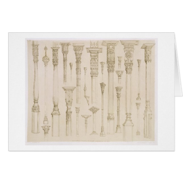 Diseños de madera persas y turcos de la columna, (Anverso (Horizontal))