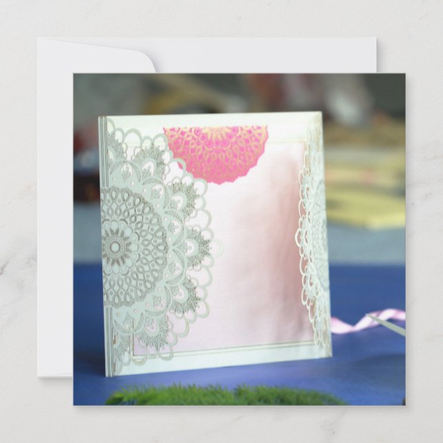 Diseños de Mandala invitan | Tarjetas de matrimoni (Anverso)