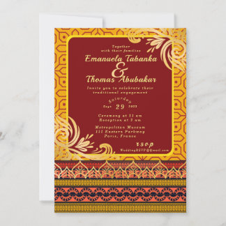 Diseños de oro para la invitación a la boda de ken