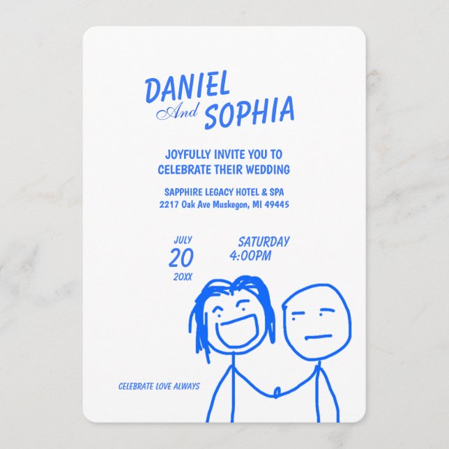 Diseños Divertidos de Invitaciones de Boda  (Anverso)