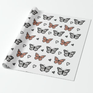 Diseños elegantes de mariposa, papel de envoltura 