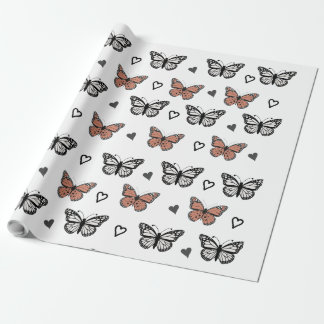 Diseños elegantes de mariposa, papel de envoltura 