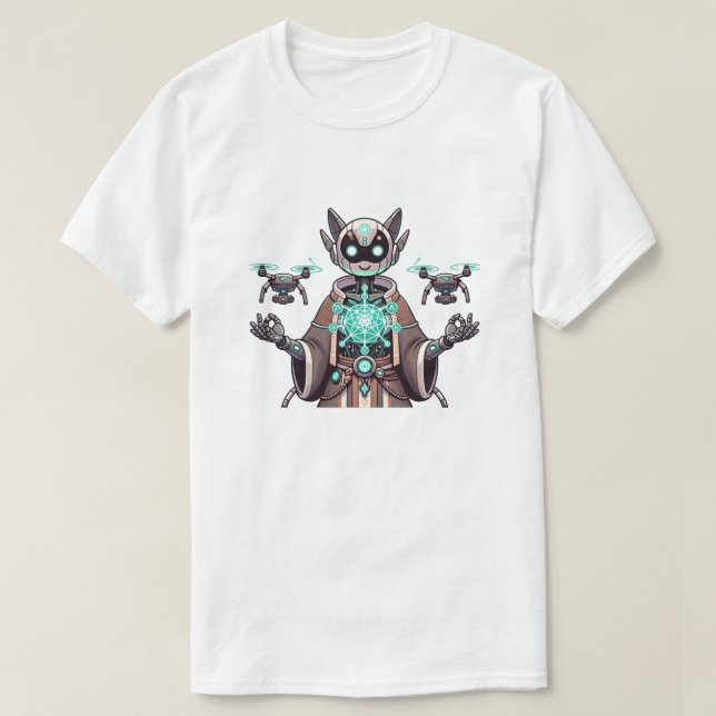 Diseños futuristas de camisetas robóticas para gat (Diseño del anverso)