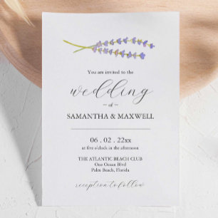 Diseños únicos de invitaciones de boda Lavanda