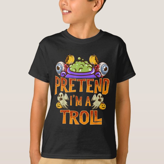 Disfraz de Camiseta de Troll Divertido Halloween (Anverso)