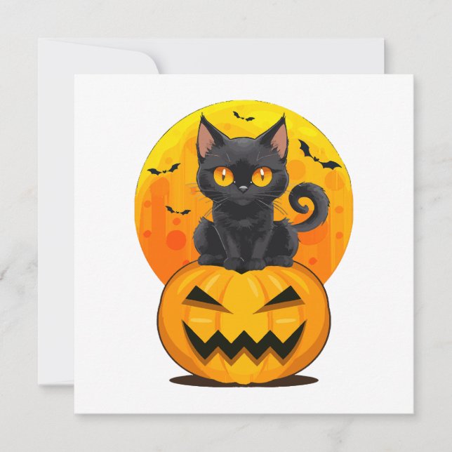 Disfraz de Halloween de calabaza gato negro (Anverso)