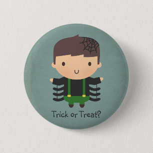 Disfraz de niño araña lindo botón de Halloween