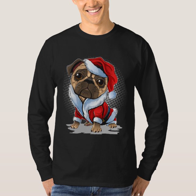 Disfraz de perro de pug de navidad camiseta clásic (Anverso)