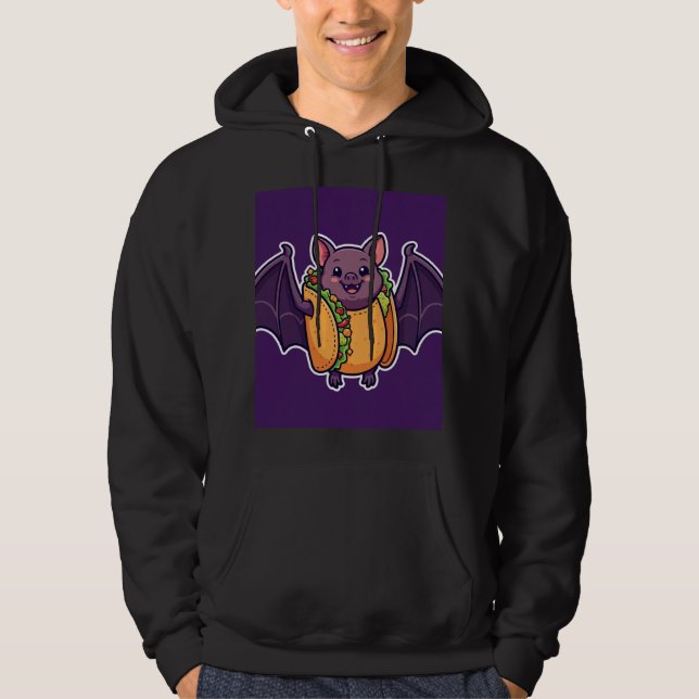 Disfraz de sudadera con capucha de murciélago taco (Anverso)