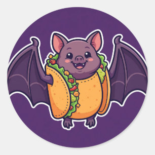 Disfraz de Taco de Murciélago Pegatina Redonda Clá