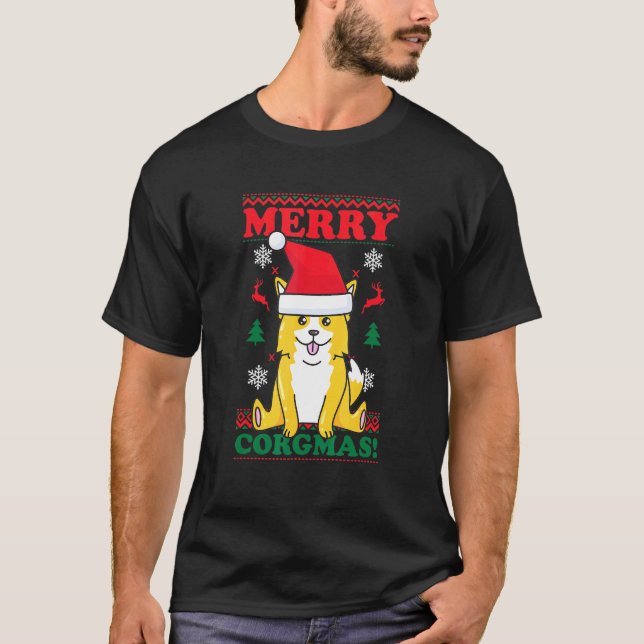 Disfraz Navideño Corgi Suéter Merry Corgmas (Anverso)