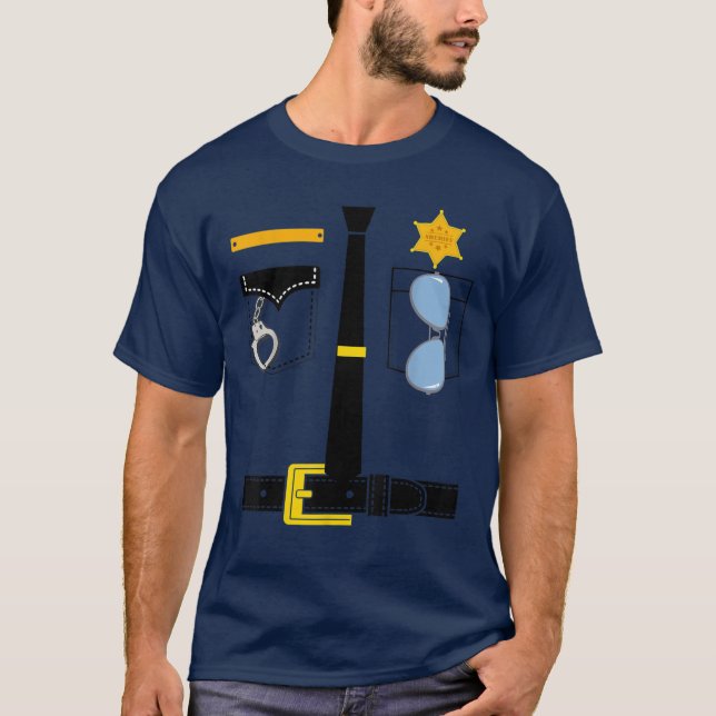 Disfraz uniforme de policía Camiseta para niños de (Anverso)