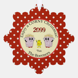 ¡Disfruta De Navidades Corny! Tarjeta de ornamento