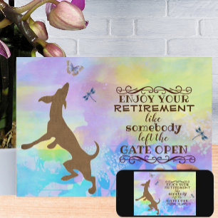Disfruta de tu tarjeta de perro bailarín de retiro