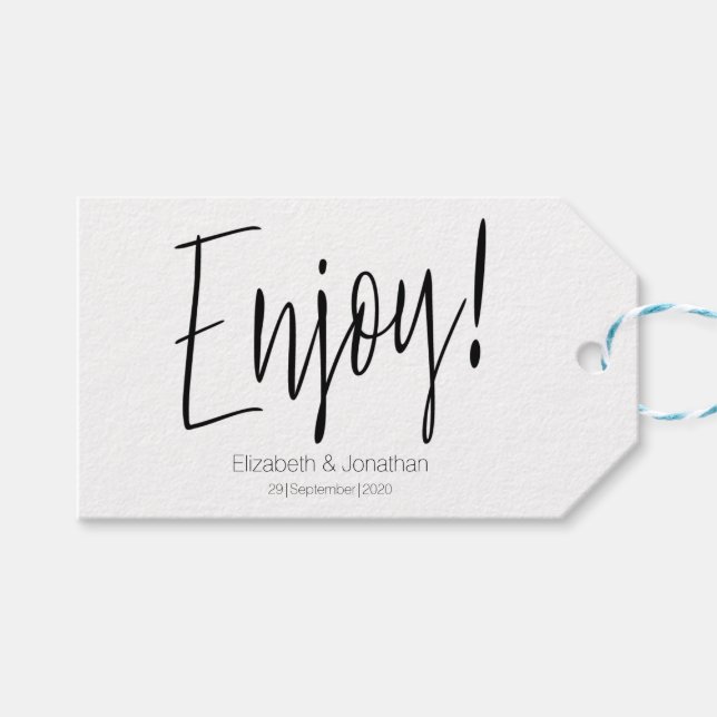 Disfruta de una simple caligrafía etiqueta de favo (Frente (Horizontal))