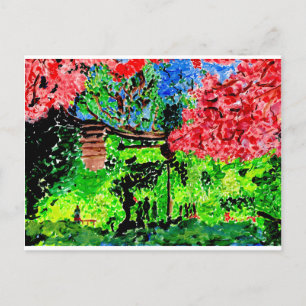 Disfrutando de la postal de flores de cerezo