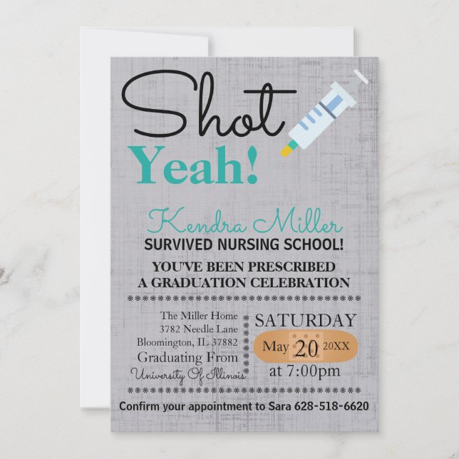 ¡Disparo! Invitación a graduación de escuela de en (Anverso)