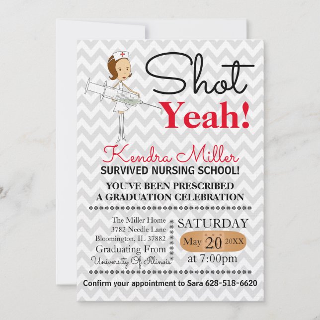 ¡Disparo! Invitación a graduación de la escuela de (Anverso)