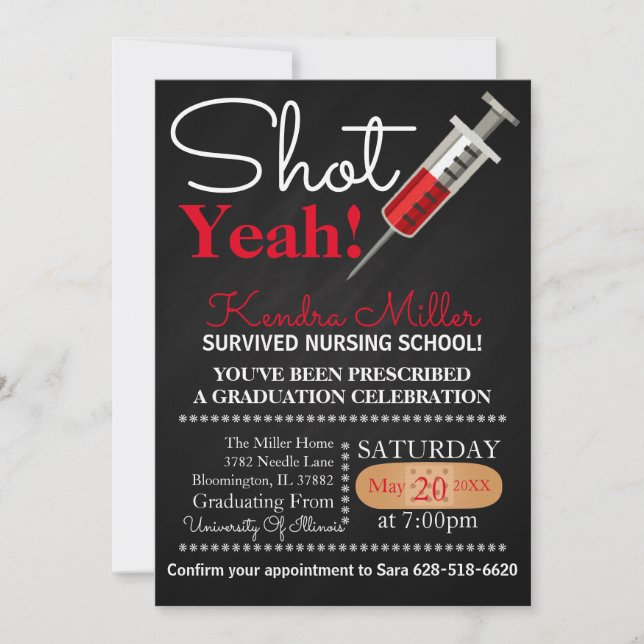 ¡Disparo! Invitación a graduación de la escuela de (Anverso)