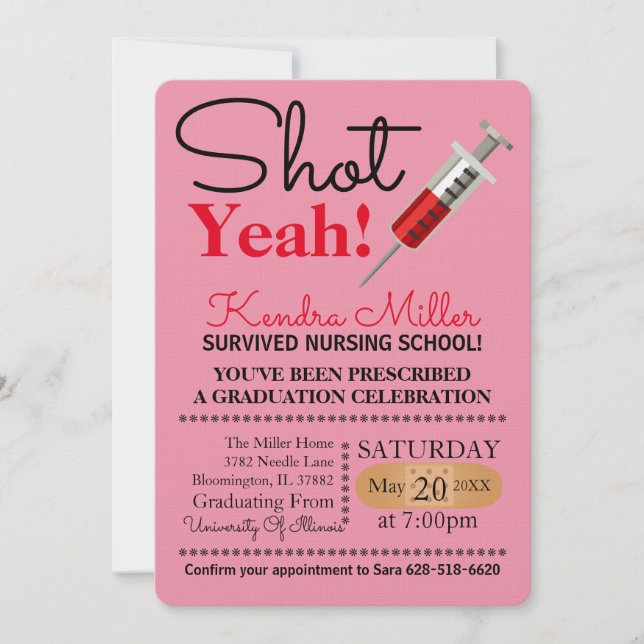 ¡Disparo! Invitación a graduación de la escuela de (Anverso)